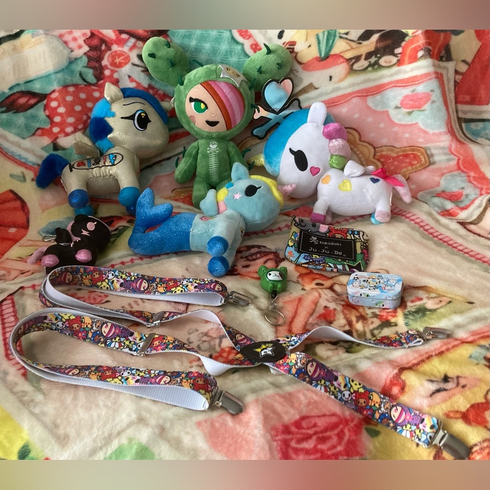 🦄 Tokidoki Lot Mermicorns Stuffies Cactus Purse Coin Suspenders & more! 🌵